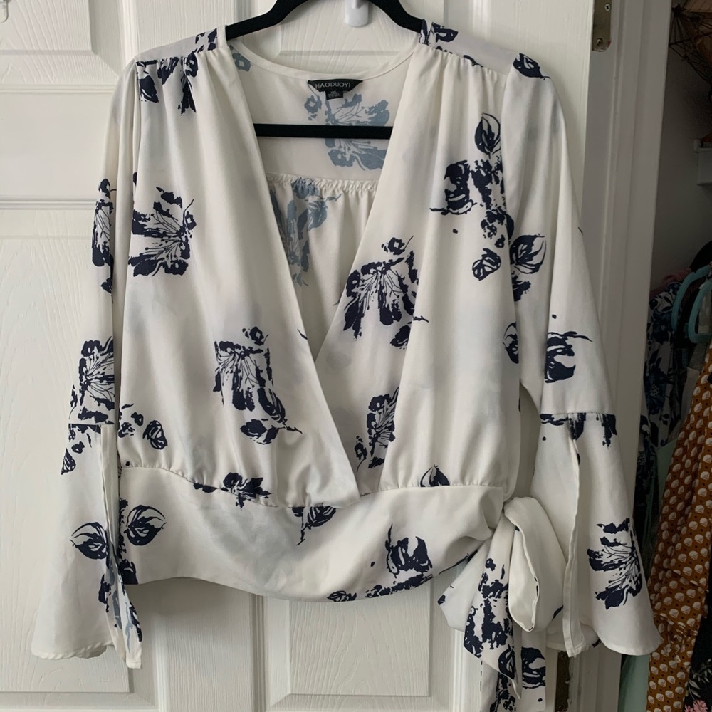Floral Wrap Top